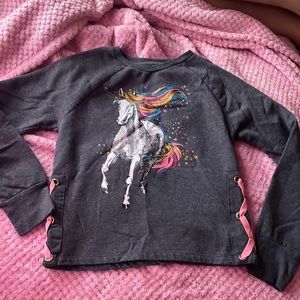 Kids Large Jessica Simpson Unicorn Girls Sweatshirt